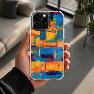 Colorful abstract artwork on phone case — Lifestyle