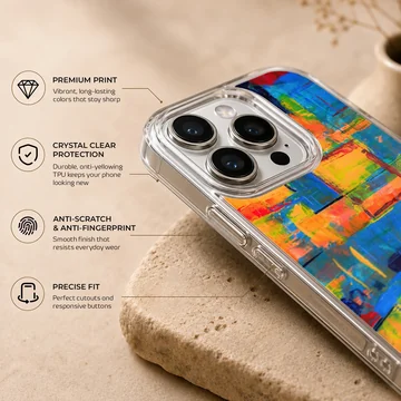 Colorful abstract artwork on phone case — Info