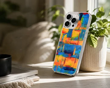 Colorful abstract artwork on phone case — Lifestyle