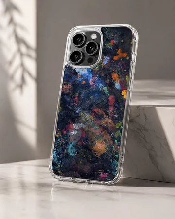 Vibrant abstract art brushstrokes phone case — Hero
