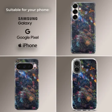 Vibrant abstract art brushstrokes phone case — Collage