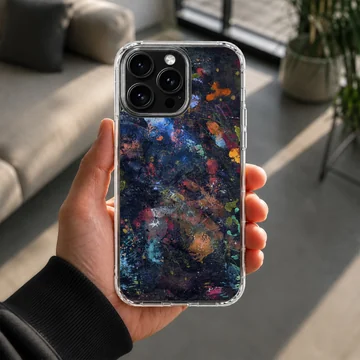 Vibrant abstract art brushstrokes phone case — Lifestyle