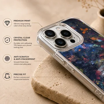 Vibrant abstract art brushstrokes phone case — Info
