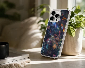 Vibrant abstract art brushstrokes phone case — Lifestyle