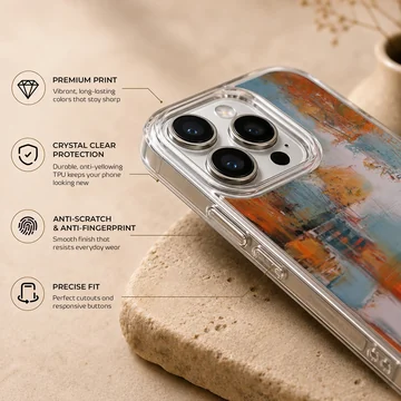 Colorful abstract painting on phone case — Info