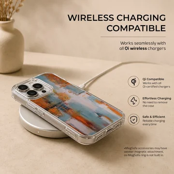Colorful abstract painting on phone case — Charging