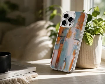 Colorful abstract painting on phone case — Lifestyle