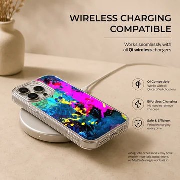 Dynamic abstract art with vibrant colors on phone case — Charging