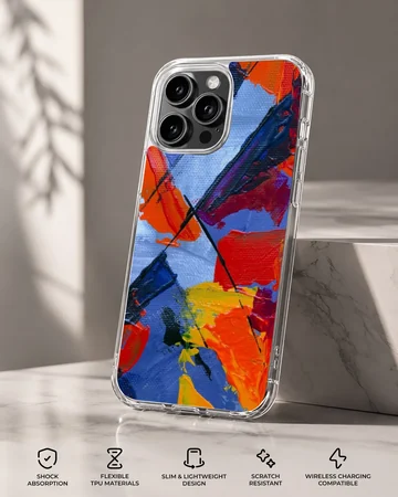 Vibrant abstract art phone case with dynamic colors — Specs