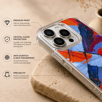 Vibrant abstract art phone case with dynamic colors — Info