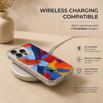 Vibrant abstract art phone case with dynamic colors — Charging