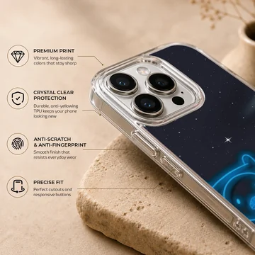 Adventure Time themed phone case with cartoon characters under a starry sky — Info