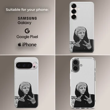 Aesthetic abstract art phone case featuring an edgy black and white design. — Collage
