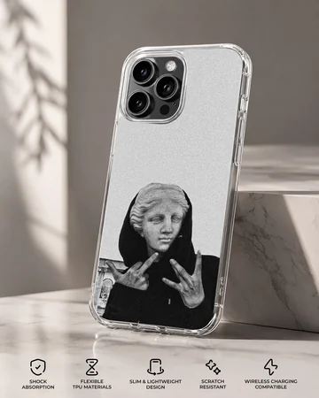 Aesthetic abstract art phone case featuring an edgy black and white design. — Specs