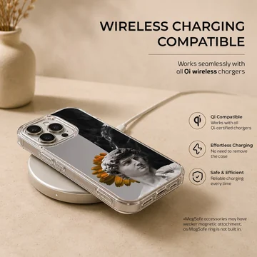 Aesthetic abstract art featuring a sculpture and abstract elements on phone case — Charging
