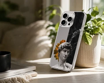 Aesthetic abstract art featuring a sculpture and abstract elements on phone case — Lifestyle