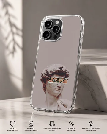 Aesthetic abstract art with a statue design on phone case — Specs