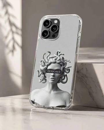 Medusa-inspired aesthetic art design on phone case