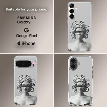 Medusa-inspired aesthetic art design on phone case — Collage
