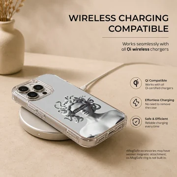 Medusa-inspired aesthetic art design on phone case — Charging