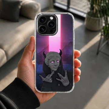 Aesthetic abstract art with neon elements phone case — Lifestyle