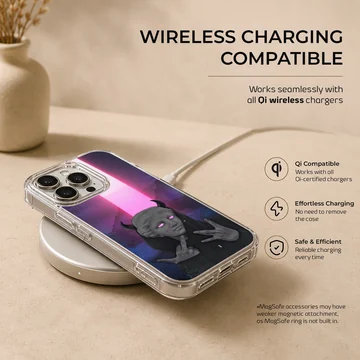 Aesthetic abstract art with neon elements phone case — Charging