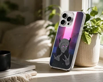 Aesthetic abstract art with neon elements phone case — Lifestyle