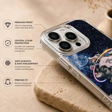Cosmic sculpture design with abstract aesthetic on phone case — Info