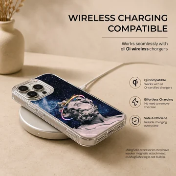 Cosmic sculpture design with abstract aesthetic on phone case — Charging