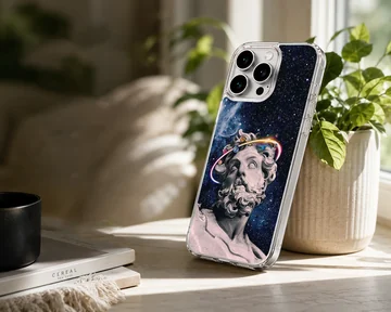 Cosmic sculpture design with abstract aesthetic on phone case — Lifestyle