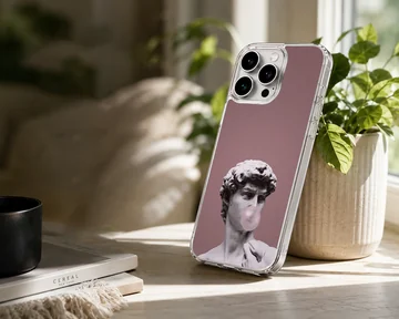 Aesthetic abstract art design featuring sculpture and bubblegum on a phone case — Lifestyle