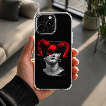 Abstract red sculpture on black background phone case — Lifestyle