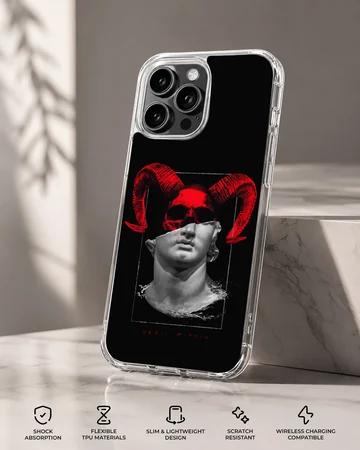 Abstract red sculpture on black background phone case — Specs