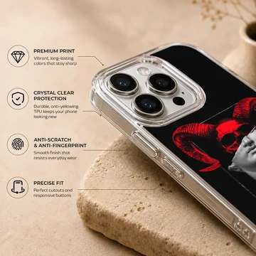 Abstract red sculpture on black background phone case — Info