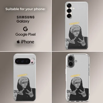 Edgy 'No Signal' aesthetic abstract art with halo on phone case — Collage