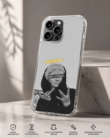 Edgy 'No Signal' aesthetic abstract art with halo on phone case — Specs