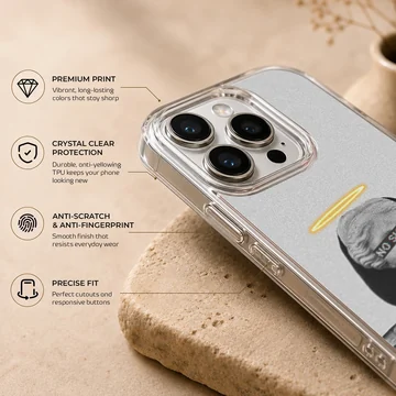 Edgy 'No Signal' aesthetic abstract art with halo on phone case — Info