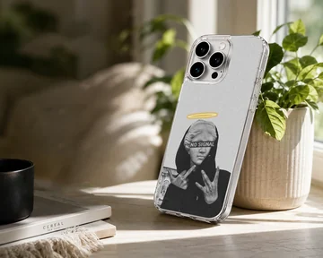 Edgy 'No Signal' aesthetic abstract art with halo on phone case — Lifestyle
