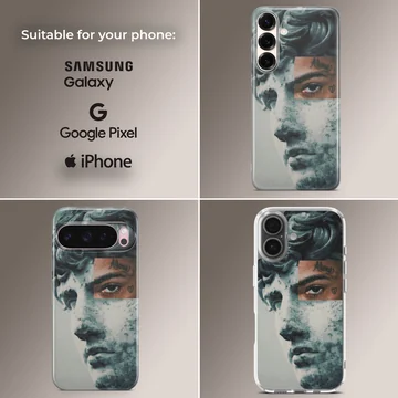 Aesthetic abstract art design on phone case. — Collage