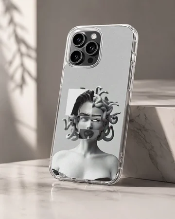 Edgy design with abstract female form on phone case — Hero