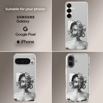 Edgy design with abstract female form on phone case — Collage