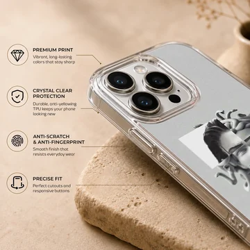 Edgy design with abstract female form on phone case — Info
