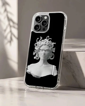 Aesthetic abstract art design phone case with edgy illustration