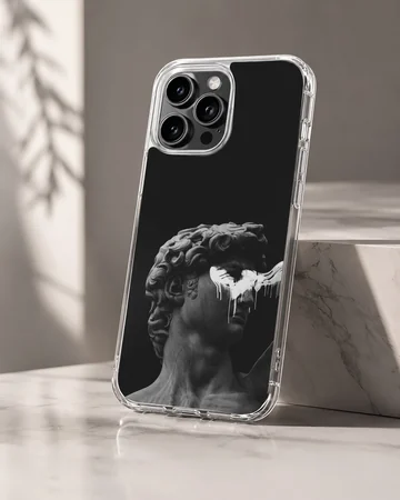 Aesthetic abstract art phone case with sculptural detail. — Hero