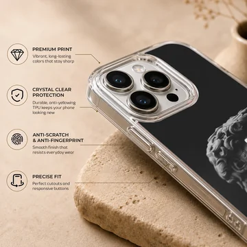Aesthetic abstract art phone case with sculptural detail. — Info