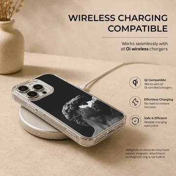 Aesthetic abstract art phone case with sculptural detail. — Charging