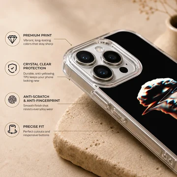 Aesthetic abstract art phone case with neoclassical bust design. — Info