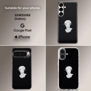 Aesthetic abstract art depicting a minimalist sculpture on phone case — Collage