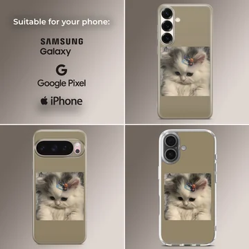 Aesthetic cat with playful expression printed on phone case — Collage