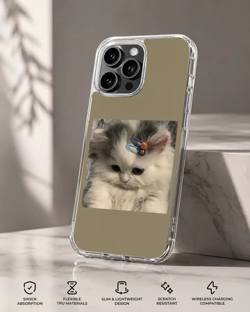 Aesthetic cat with playful expression printed on phone case — Specs